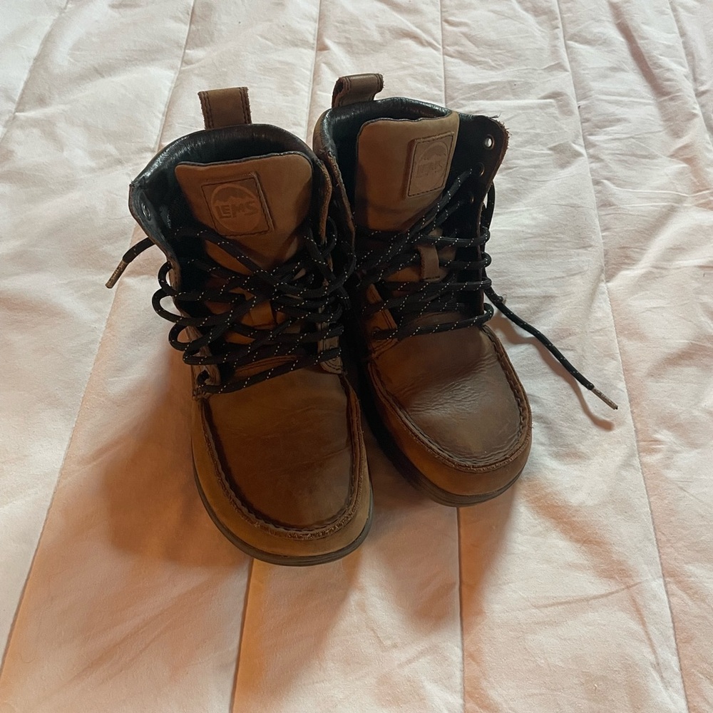 Brown Leather High-Top Boots